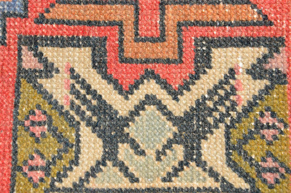 Natural Turkish Vintage small area rug doormat for home decor, bathroom rug, area oushak rug bathroom mat kitchen rug kilim rug, rug 3X1.4, 665852