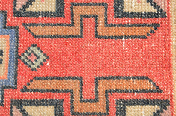 Natural Turkish Vintage small area rug doormat for home decor, bathroom rug, area oushak rug bathroom mat kitchen rug kilim rug, rug 3X1.4, 665852
