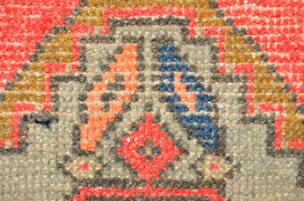 Handmade Turkish Vintage small area rug doormat for home decor, bathroom rug, area oushak rug bathroom mat kitchen kilim rug, rug 3.1X1.5, 665855