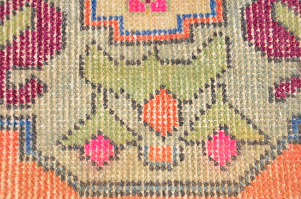 Natural Turkish Vintage small area rug doormat for home decor, bathroom rug, area oushak rug bathroom mat kitchen rug kilim rug, rug 3.3X1.5, 665924