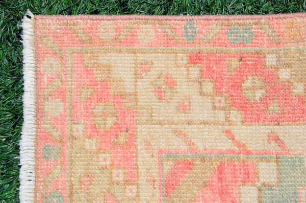 Turkish Handmade Vintage runner rug for home decor, area rug, Anatolian oushak rug boho rug kitchen rug  bathroom rug kilim, 9'1" x 2'8", 666427