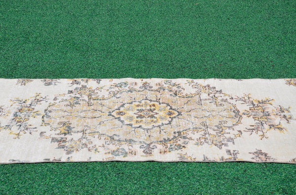 Turkish Handmade Vintage runner rug for home decor, area rug, Anatolian oushak rug boho rug kitchen rug  bathroom rug kilim, 10'2" x 3'1", 666429