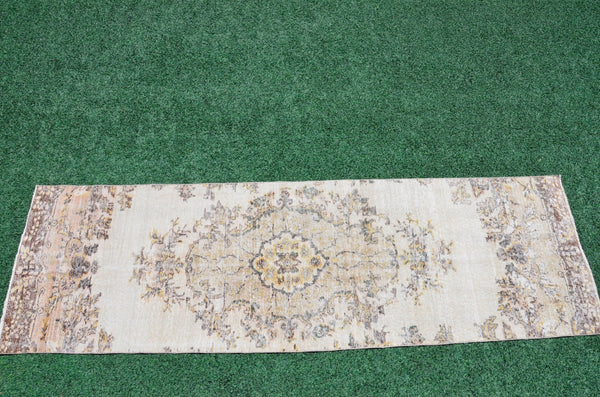 Turkish Handmade Vintage runner rug for home decor, area rug, Anatolian oushak rug boho rug kitchen rug  bathroom rug kilim, 10'2" x 3'1", 666429