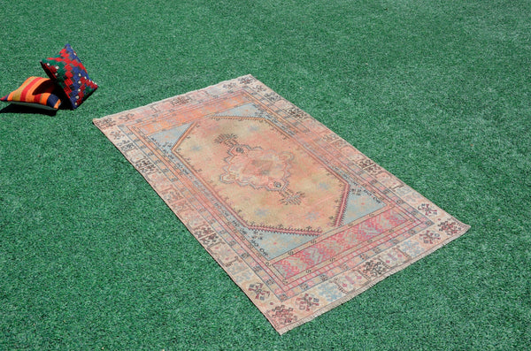 Turkish Vintage Anatolian rug for home decor, area rug, oushak rug boho rug bedroom rug kitchen rug bathroom rug kilim, rugs 4x7, 666390