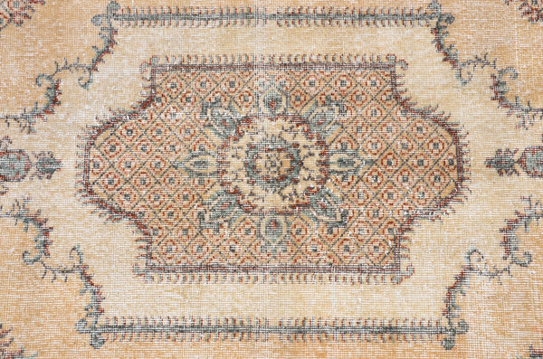 Natural oushak Turkish rug for home decor, Vintage rug, area rug boho rug bedroom rug kitchen rug bathroom rug kilim rugs handmade, rugs 4x7, 666388