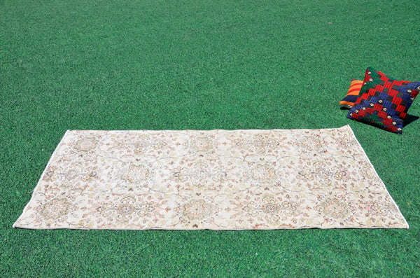 Natural oushak Turkish rug for home decor, Vintage rug, area rug boho rug bedroom rug kitchen rug bathroom rug kilim rugs handmade, rugs 3x6, 666389