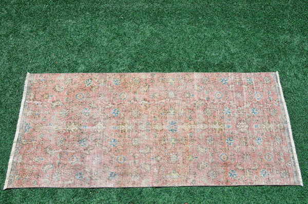 Natural oushak Turkish rug for home decor, Vintage rug, area rug boho rug bedroom rug kitchen rug bathroom rug kilim rugs handmade, rugs 3x8, 666392