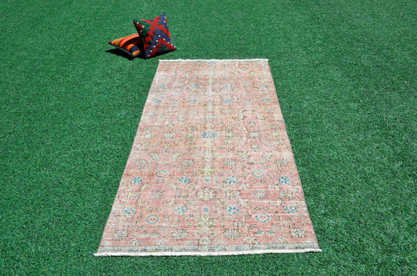 Natural oushak Turkish rug for home decor, Vintage rug, area rug boho rug bedroom rug kitchen rug bathroom rug kilim rugs handmade, rugs 3x8, 666392