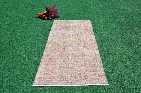 Natural oushak Turkish rug for home decor, Vintage rug, area rug boho rug bedroom rug kitchen rug bathroom rug kilim rugs handmade, rugs 3x8, 666392