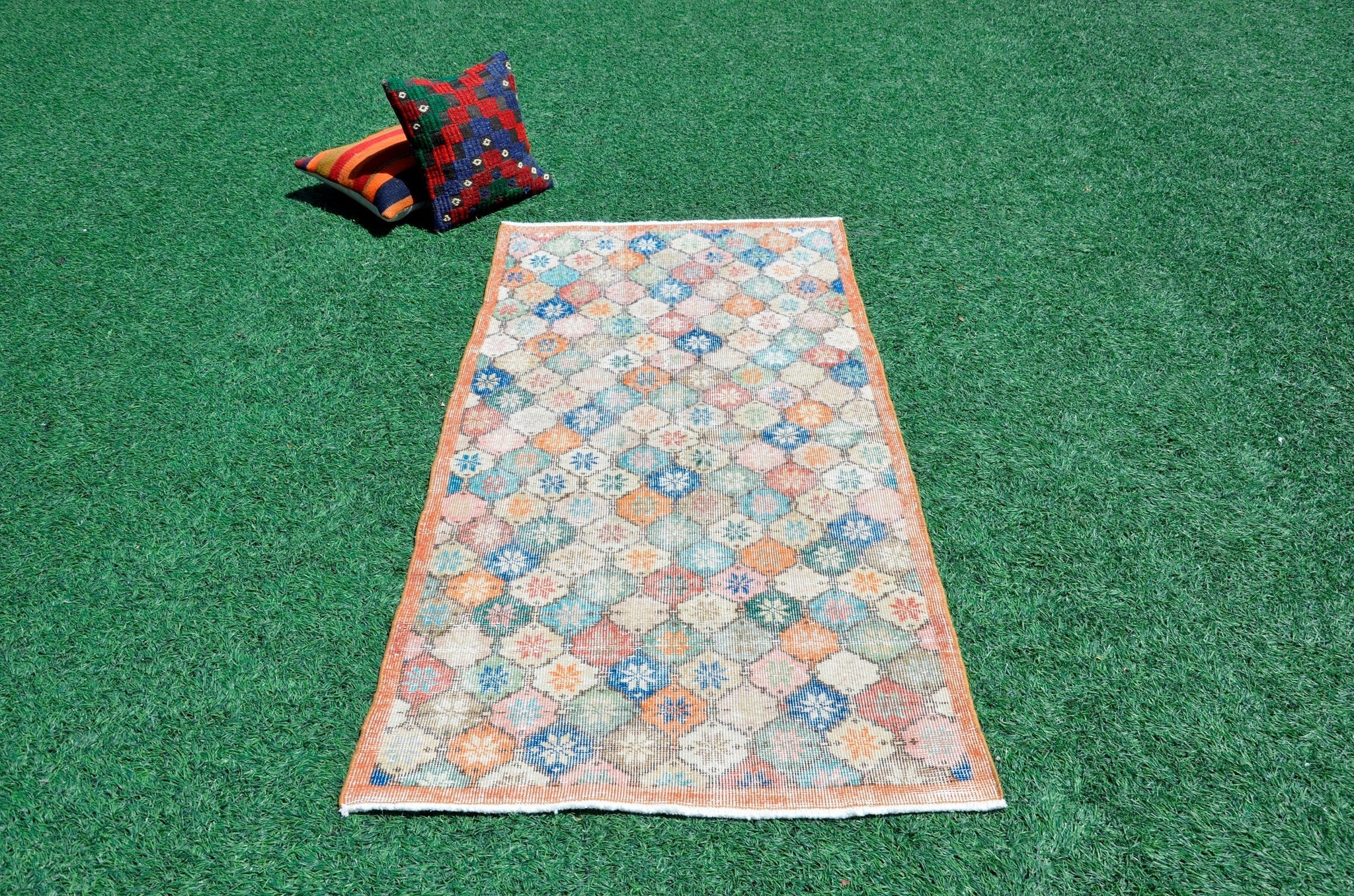 Natural oushak Turkish rug for home decor, Vintage rug, area rug boho rug bedroom rug kitchen rug bathroom rug kilim rugs handmade, rugs 3x6, 666393