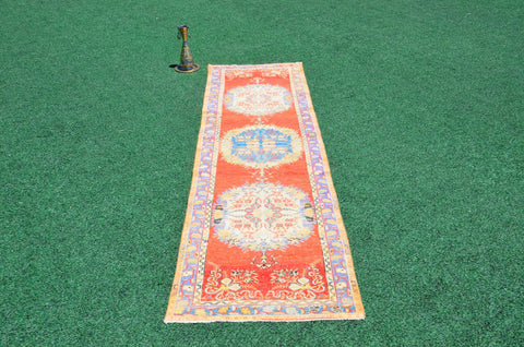 Unique Vintage Turkish runner rug for home decor, area rug, Anatolian oushak rug boho rug bedroom rug kitchen rug kilim, 11'7"x3'2", 666422