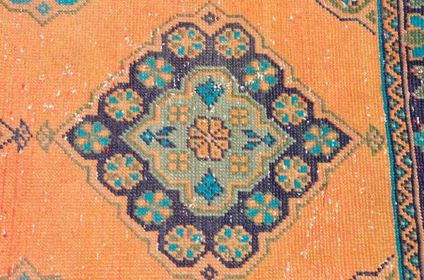 Vintage Turkish Handmade runner rug for home decor, area rug, Anatolian oushak rug boho rug kitchen rug  bathroom rug kilim, 10'7" x 3'1", 666423