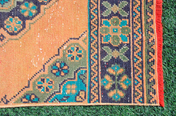 Vintage Turkish Handmade runner rug for home decor, area rug, Anatolian oushak rug boho rug kitchen rug  bathroom rug kilim, 10'7" x 3'1", 666423