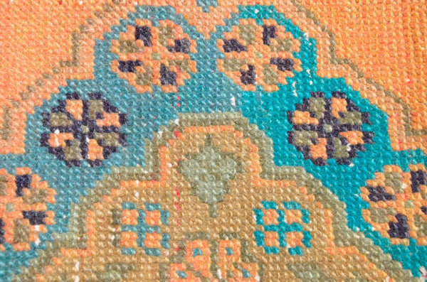 Vintage Turkish Handmade runner rug for home decor, area rug, Anatolian oushak rug boho rug kitchen rug  bathroom rug kilim, 10'7" x 3'1", 666423