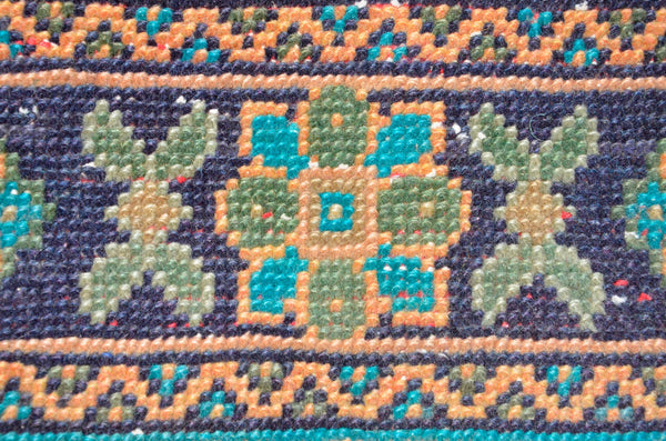 Vintage Turkish Handmade runner rug for home decor, area rug, Anatolian oushak rug boho rug kitchen rug  bathroom rug kilim, 10'7" x 3'1", 666423