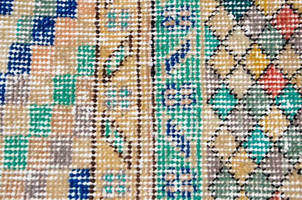 Vintage Turkish Handmade runner rug for home decor, area rug, Anatolian oushak rug boho rug kitchen rug  bathroom rug kilim, 7'5" x 1'9", 666424