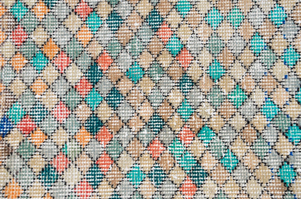Vintage Turkish Handmade runner rug for home decor, area rug, Anatolian oushak rug boho rug kitchen rug  bathroom rug kilim, 7'5" x 1'9", 666424