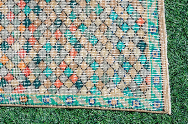 Vintage Turkish Handmade runner rug for home decor, area rug, Anatolian oushak rug boho rug kitchen rug  bathroom rug kilim, 7'5" x 1'9", 666424