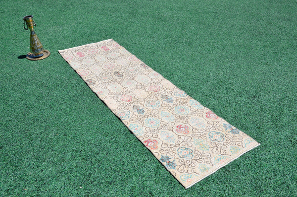 Unique Vintage Turkish runner rug for home decor, area rug, Anatolian oushak rug boho rug bedroom rug kitchen rug kilim, 7'6"x2'3", 666425