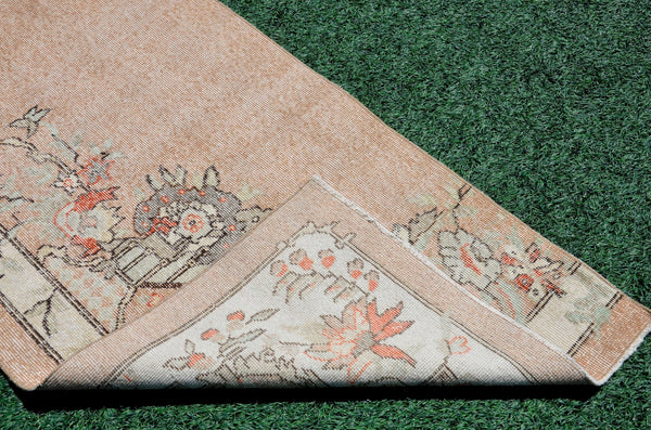 Turkish Handmade Vintage runner rug for home decor, area rug, Anatolian oushak rug boho rug kitchen rug  bathroom rug kilim, 11'1" x 2'8", 666434