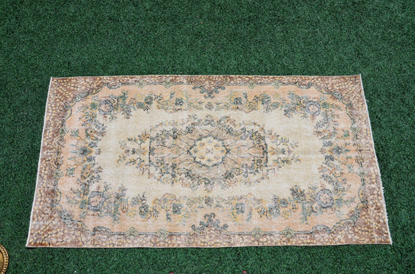 Turkish Natural oushak rug for home decor, Vintage rug, area rug boho rug bedroom rug kitchen rug bathroom rug kilim rugs handmade, rugs 4x7, 666315