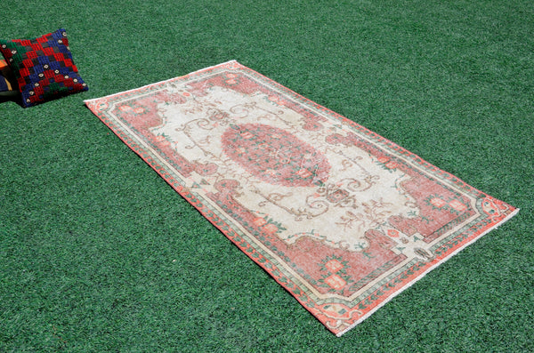 Handmade Natural oushak Turkish rug for home decor, Vintage rug, area rug boho rug bedroom rug kitchen rug bathroom rug kilim rugs, rugs 4x7, 666318