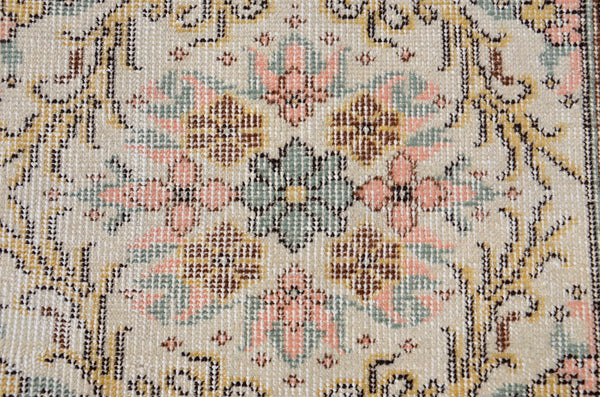 Oushak Natural Turkish rug for home decor, Vintage rug, area rug boho rug bedroom rug kitchen rug bathroom rug kilim rugs handmade, rugs 4x8, 666320