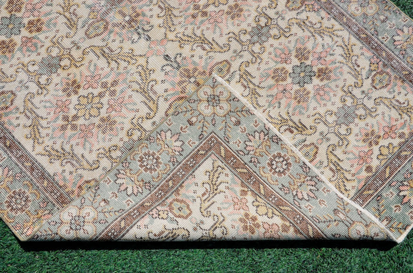 Oushak Natural Turkish rug for home decor, Vintage rug, area rug boho rug bedroom rug kitchen rug bathroom rug kilim rugs handmade, rugs 4x8, 666320