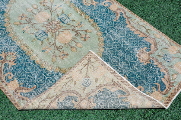 Oushak Natural Turkish rug for home decor, Vintage rug, area rug boho rug bedroom rug kitchen rug bathroom rug kilim rugs handmade, rugs 4x7, 666327