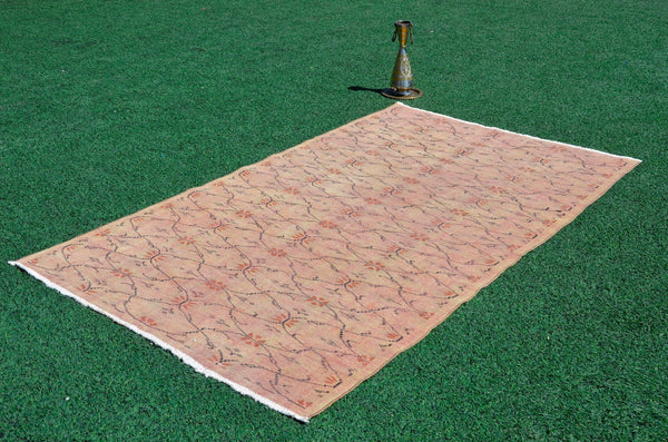 Turkish Natural oushak rug for home decor, Vintage rug, area rug boho rug bedroom rug kitchen rug bathroom rug kilim rugs handmade, rugs 5x8, 666328