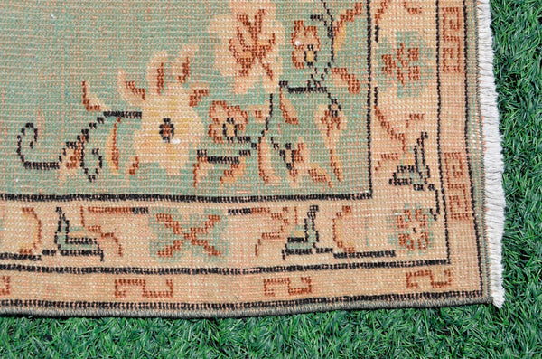 Handmade Natural oushak Turkish rug for home decor, Vintage rug, area rug boho rug bedroom rug kitchen rug bathroom rug kilim rugs, rugs 3x6, 666335