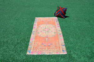 Handmade Natural oushak Turkish rug for home decor, Vintage rug, area rug boho rug bedroom rug kitchen rug bathroom rug kilim rugs, rugs 3x6, 666339