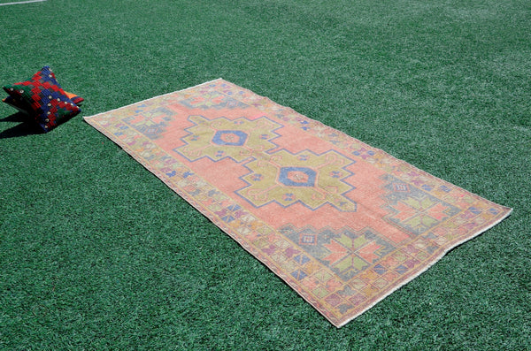 Oushak Natural Turkish rug for home decor, Vintage rug, area rug boho rug bedroom rug kitchen rug bathroom rug kilim rugs handmade, rugs 4x8, 666341