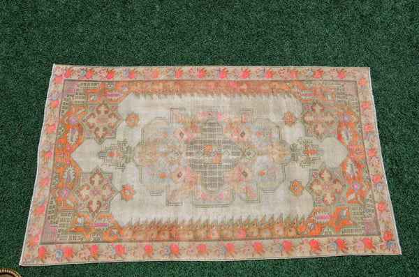 Unique Natural oushak Turkish rug for home decor, Vintage rug, area rug boho rug bedroom rug kitchen rug kilim rugs handmade, rugs 4x7, 666343
