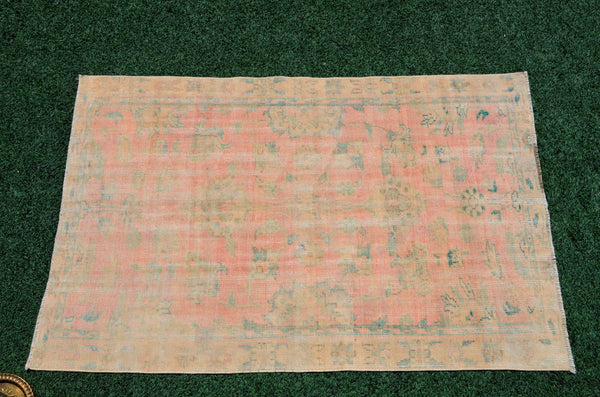 Turkish Natural oushak rug for home decor, Vintage rug, area rug boho rug bedroom rug kitchen rug bathroom rug kilim rugs handmade, rugs 4x7, 666344