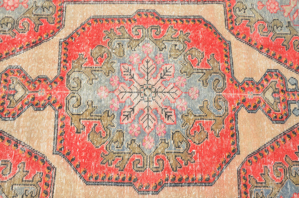 Unique Natural oushak Turkish rug for home decor, Vintage rug, area rug boho rug bedroom rug kitchen rug kilim rugs handmade, rugs 4x7, 666350