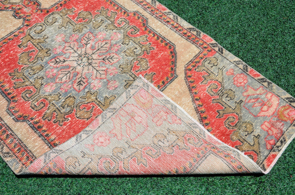 Unique Natural oushak Turkish rug for home decor, Vintage rug, area rug boho rug bedroom rug kitchen rug kilim rugs handmade, rugs 4x7, 666350