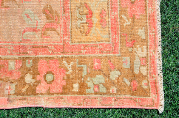 Oushak Natural Turkish rug for home decor, Vintage rug, area rug boho rug bedroom rug kitchen rug bathroom rug kilim rugs handmade, rugs 3x8, 666352