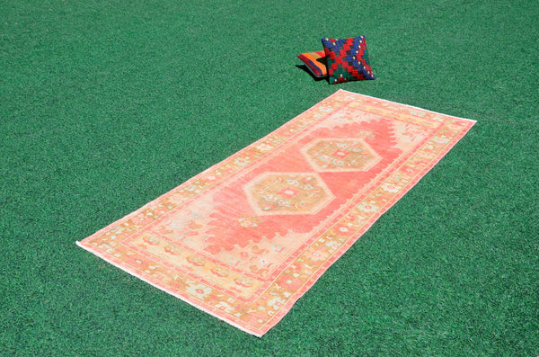 Oushak Natural Turkish rug for home decor, Vintage rug, area rug boho rug bedroom rug kitchen rug bathroom rug kilim rugs handmade, rugs 3x8, 666352
