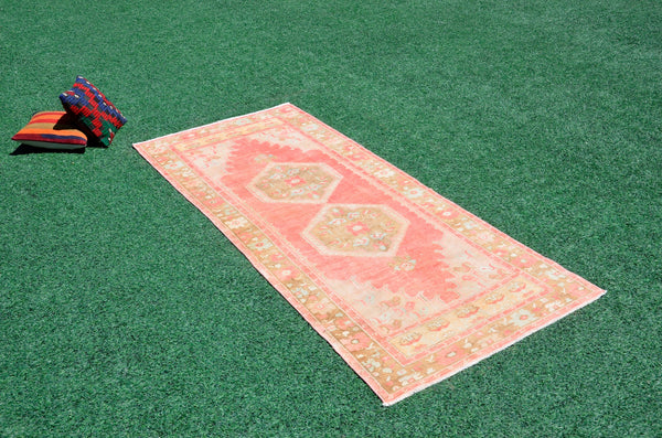 Oushak Natural Turkish rug for home decor, Vintage rug, area rug boho rug bedroom rug kitchen rug bathroom rug kilim rugs handmade, rugs 3x8, 666352