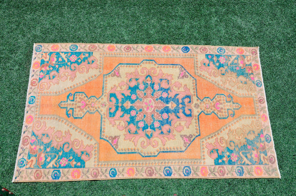 Turkish Natural oushak rug for home decor, Vintage rug, area rug boho rug bedroom rug kitchen rug bathroom rug kilim rugs handmade, rugs 4x7, 666354