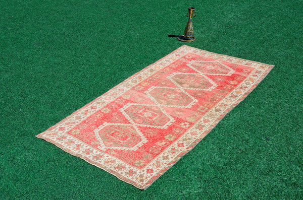Handmade Natural oushak Turkish rug for home decor, Vintage rug, area rug boho rug bedroom rug kitchen rug bathroom rug kilim rugs, rugs 4x8, 666357