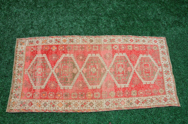 Handmade Natural oushak Turkish rug for home decor, Vintage rug, area rug boho rug bedroom rug kitchen rug bathroom rug kilim rugs, rugs 4x8, 666357