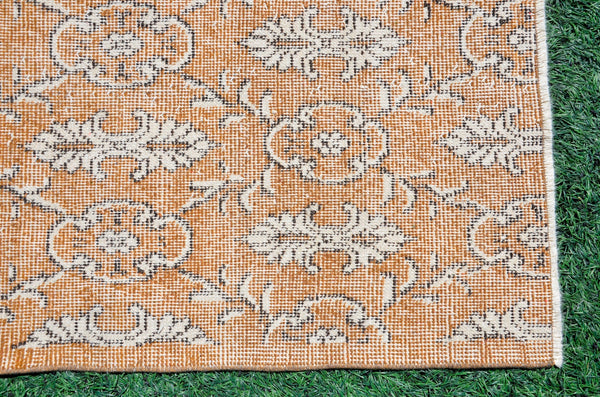 Turkish Natural oushak rug for home decor, Vintage rug, area rug boho rug bedroom rug kitchen rug bathroom rug kilim rugs handmade, rugs 3x7, 666359