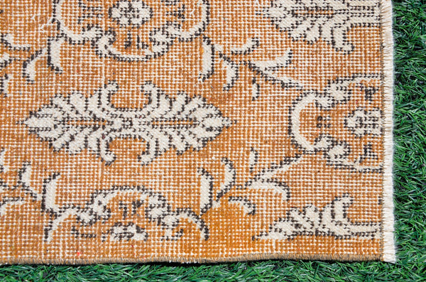 Oushak Natural Turkish rug for home decor, Vintage rug, area rug boho rug bedroom rug kitchen rug bathroom rug kilim rugs handmade, rugs 3x5, 666363
