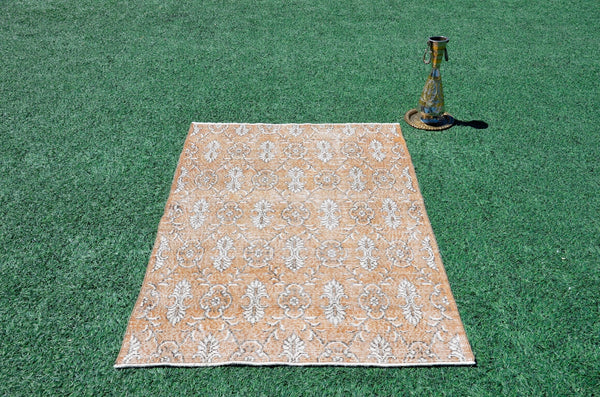 Oushak Natural Turkish rug for home decor, Vintage rug, area rug boho rug bedroom rug kitchen rug bathroom rug kilim rugs handmade, rugs 3x5, 666363