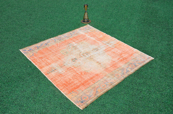 Anatolian Natural Turkish rug for home decor, Vintage rug, area rug boho bedroom rug kitchen rug bathroom rug kilim rugs handmade, rugs 6x6, 666373