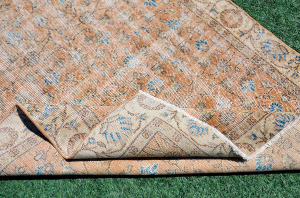 Oushak Natural Turkish rug for home decor, Vintage rug, area rug boho rug bedroom rug kitchen rug bathroom rug kilim rugs handmade, rugs 5x8, 666374