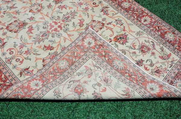 Handmade Natural oushak Turkish rug for home decor, Vintage rug, area rug boho rug bedroom rug kitchen rug bathroom rug kilim rugs, rugs 5x8, 666375