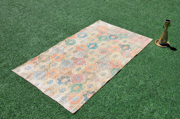 Turkish Vintage Anatolian rug for home decor, area rug, oushak rug boho rug bedroom rug kitchen rug bathroom rug kilim, rugs 4x7, 666376